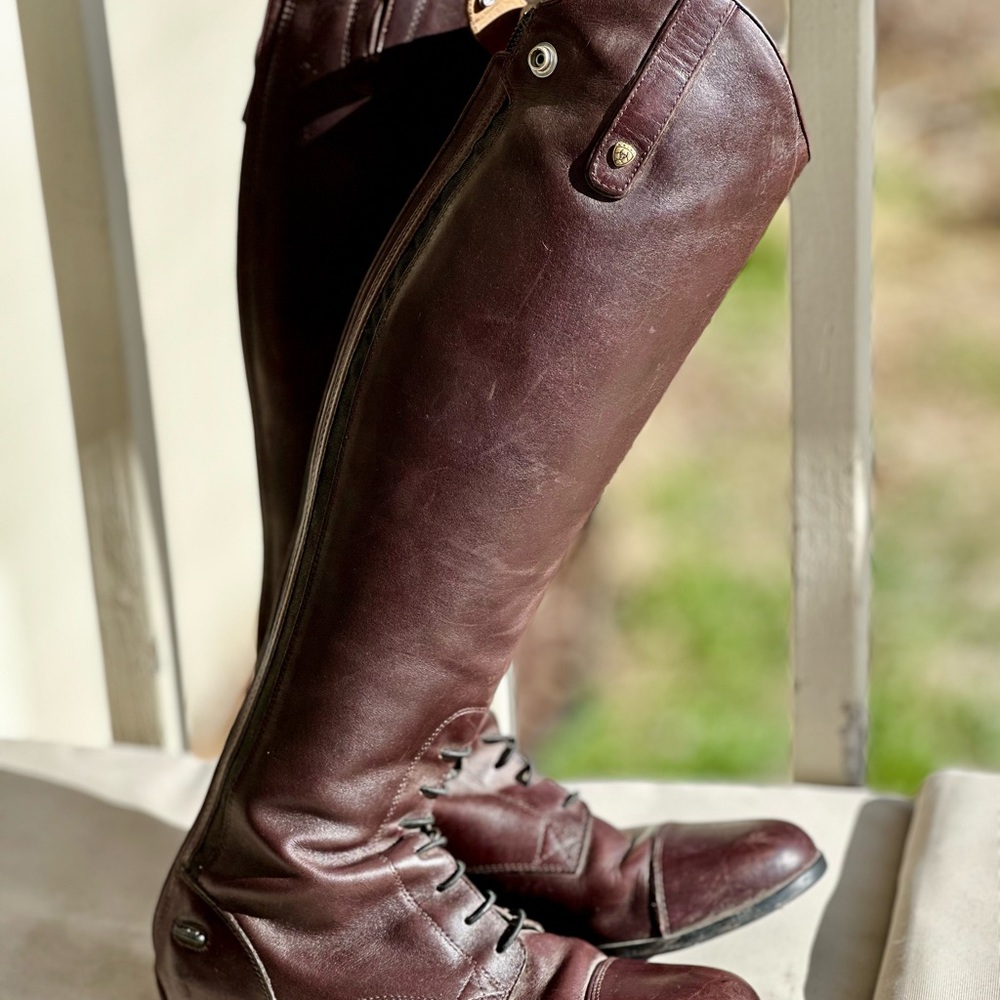 Ariat Heritage Contour II Field Zip Tall Brown Equestrian Riding Boots